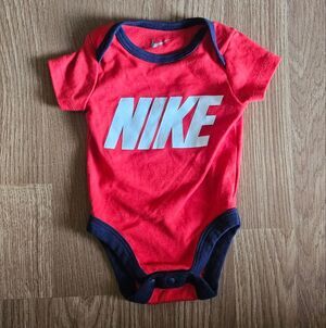 Nike Red and Black Baby Bodysuit Size 3 Months